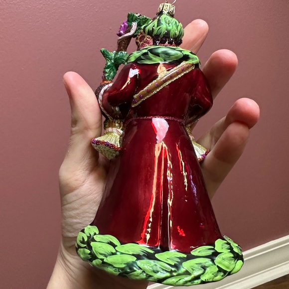 Hand blown and painted Santa with wine and grapes made in Poland - Picture 5 of 7